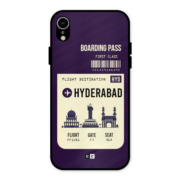 Hyderabad Boarding Pass Metal Back Case for iPhone XR