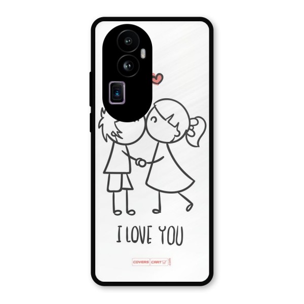 I Love You Metal Back Case for Oppo Reno10 Pro Plus