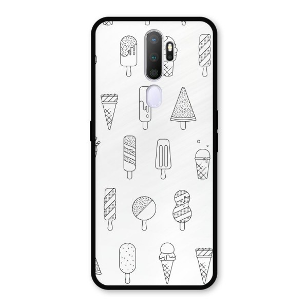 Ice Cream Lines Metal Back Case for Oppo A9 (2020)