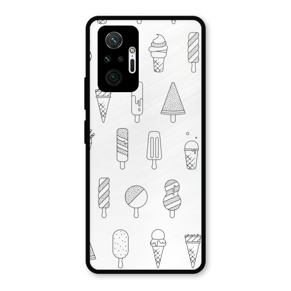 Ice Cream Lines Metal Back Case for Redmi Note 10 Pro
