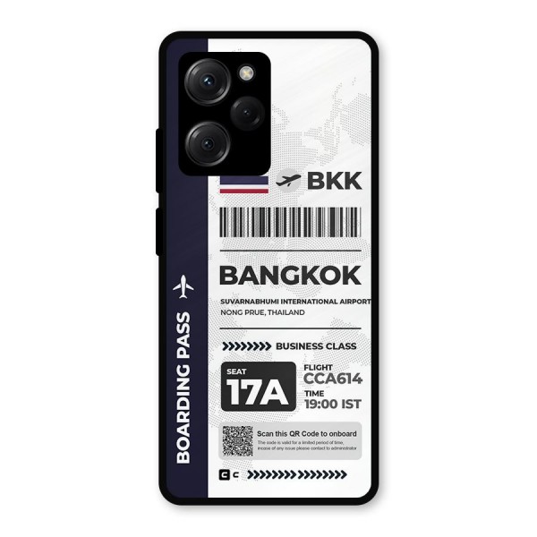 International Boarding Pass Bangkok Metal Back Case for Poco X5 Pro