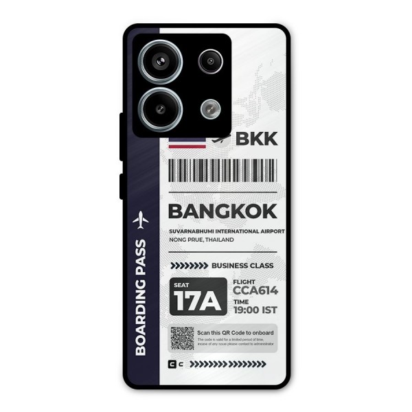 International Boarding Pass Bangkok Metal Back Case for Redmi Note 13 Pro 5G