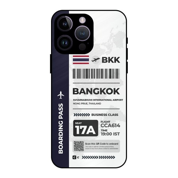 International Boarding Pass Bangkok Metal Back Case for iPhone 14 Pro Max