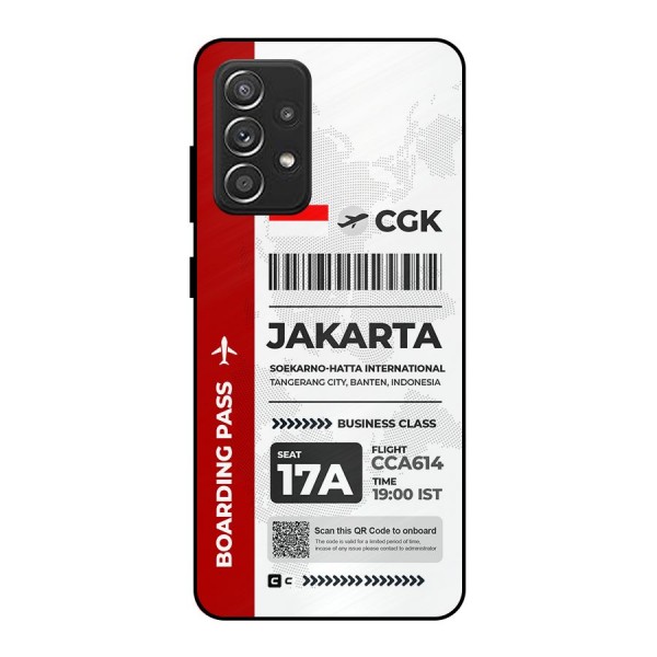 International Boarding Pass Jakarta Metal Back Case for Galaxy A52s 5G