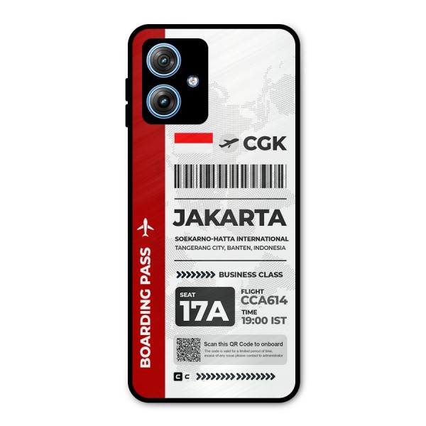 International Boarding Pass Jakarta Metal Back Case for Moto G54