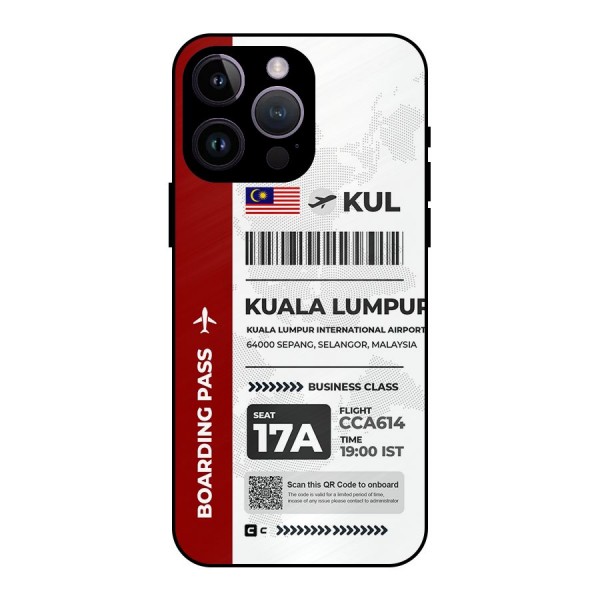 International Boarding Pass Kuala Lumpur Metal Back Case for iPhone 14 Pro Max