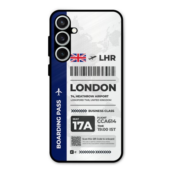 International Boarding Pass London Metal Back Case for Galaxy S23 FE