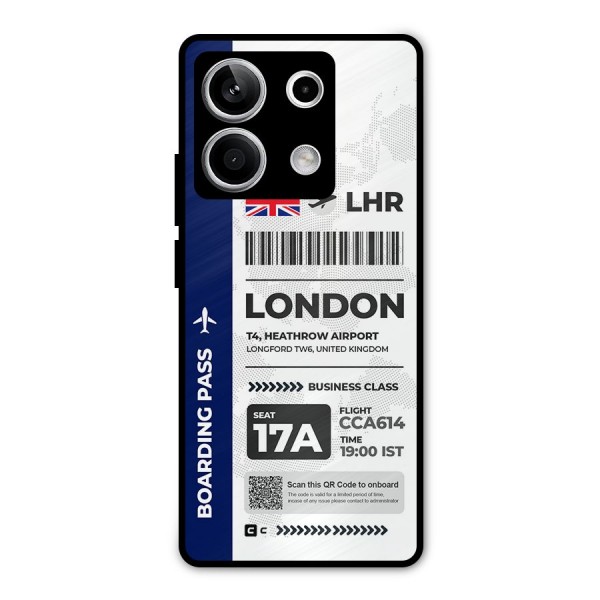 International Boarding Pass London Metal Back Case for Redmi Note 13 5G