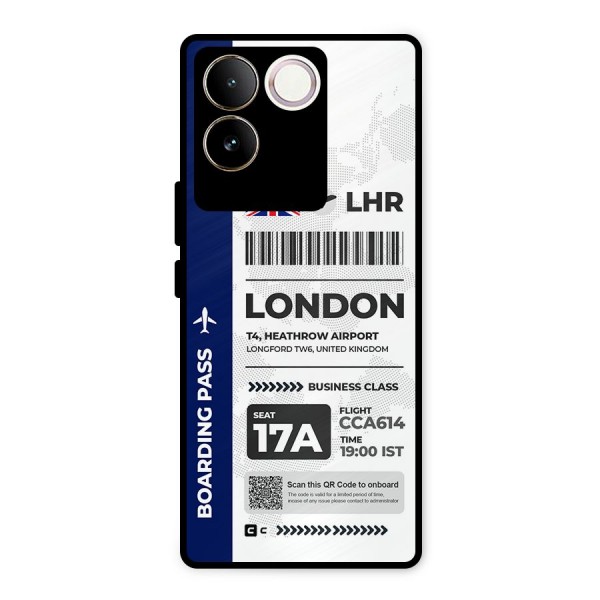 International Boarding Pass London Metal Back Case for Vivo T2 Pro