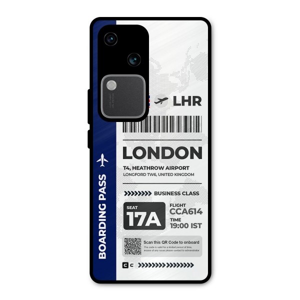 International Boarding Pass London Metal Back Case for Vivo V30 Pro