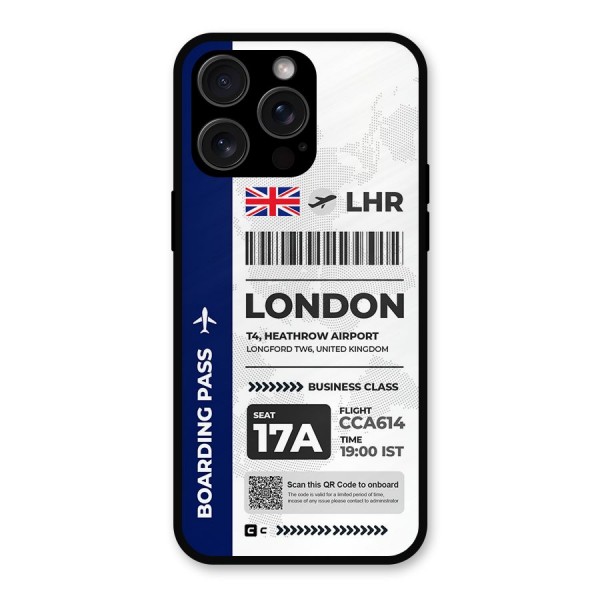 International Boarding Pass London Metal Back Case for iPhone 15 Pro Max