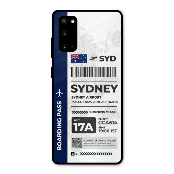 International Boarding Pass Sydney Metal Back Case for Galaxy S20