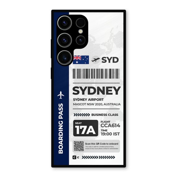 International Boarding Pass Sydney Metal Back Case for Galaxy S23 Ultra