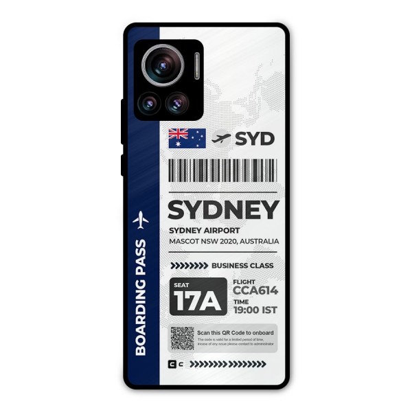 International Boarding Pass Sydney Metal Back Case for Motorola Edge 30 Ultra