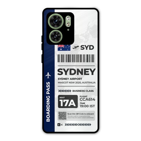 International Boarding Pass Sydney Metal Back Case for Motorola Edge 40 5G