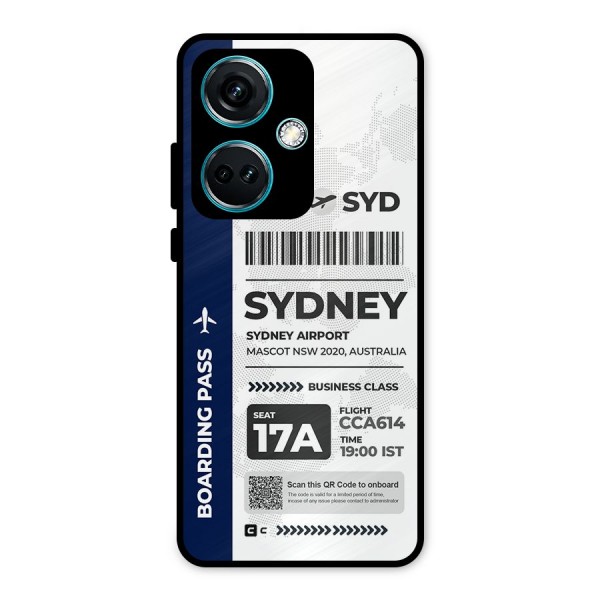 International Boarding Pass Sydney Metal Back Case for OnePlus Nord CE 3 5G