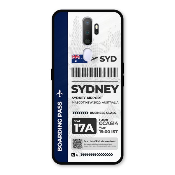 International Boarding Pass Sydney Metal Back Case for Oppo A9 (2020)