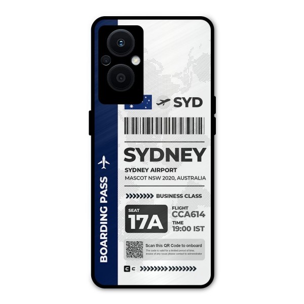 International Boarding Pass Sydney Metal Back Case for Oppo F21s Pro 5G