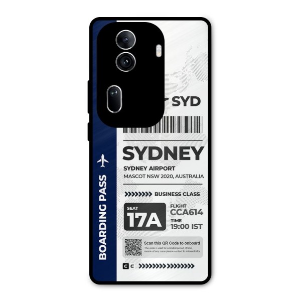 International Boarding Pass Sydney Metal Back Case for Oppo Reno11 Pro 5G