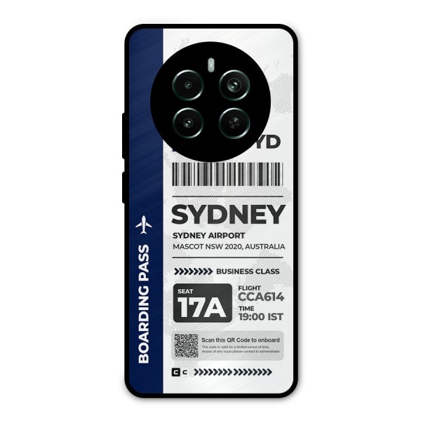 International Boarding Pass Sydney Metal Back Case for Realme 12 Plus