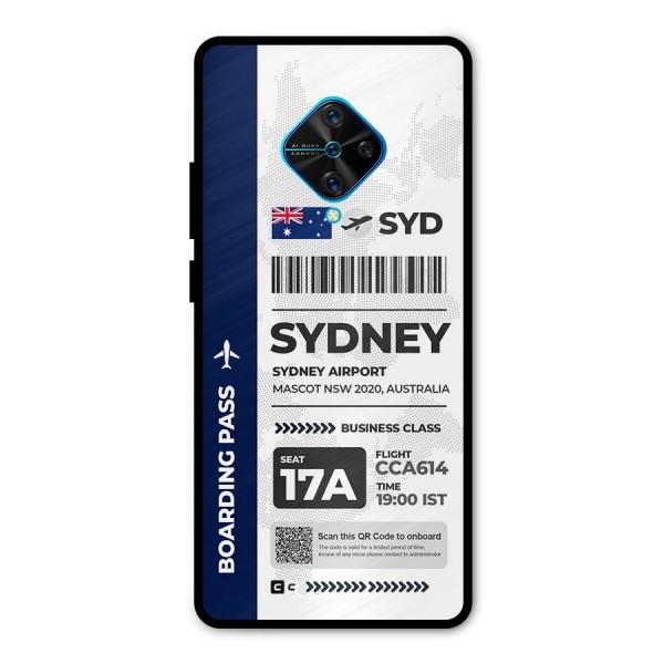 International Boarding Pass Sydney Metal Back Case for Vivo S1 Pro
