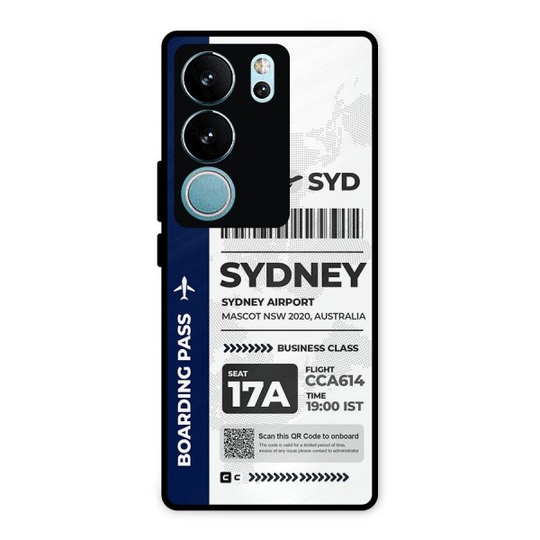 International Boarding Pass Sydney Metal Back Case for Vivo V29 Pro