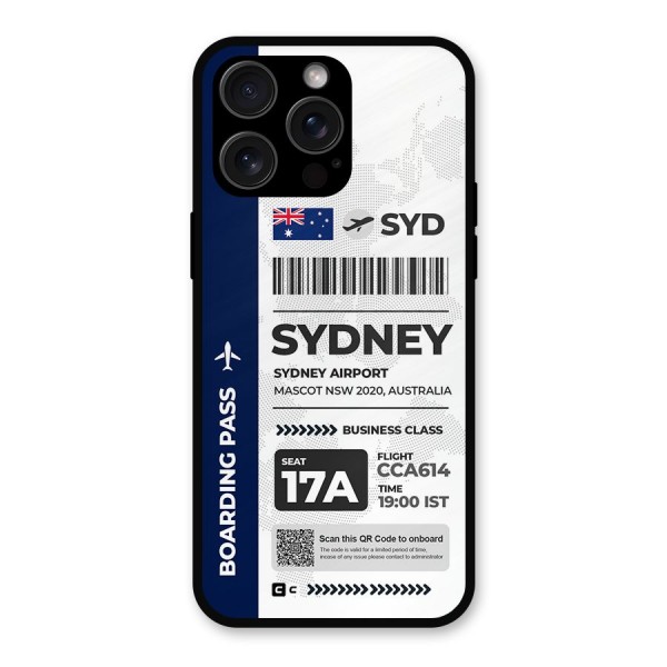 International Boarding Pass Sydney Metal Back Case for iPhone 15 Pro Max