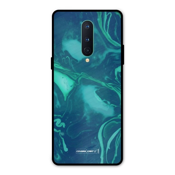 Jazzy Green Marble Texture Metal Back Case for OnePlus 8