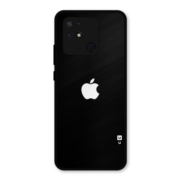 Jet Black Apple Special Metal Back Case for Redmi 10 Power