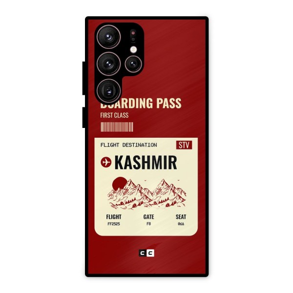 Kashmir Boarding Pass Metal Back Case for Galaxy S22 Ultra 5G