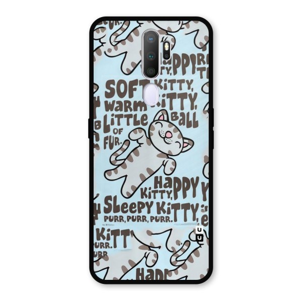 Kitty Pattern Metal Back Case for Oppo A9 (2020)