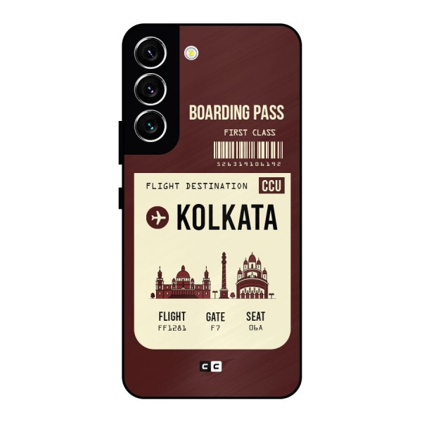 Kolkata Boarding Pass Metal Back Case for Galaxy S22 5G