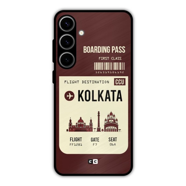 Kolkata Boarding Pass Metal Back Case for Galaxy S24 Plus