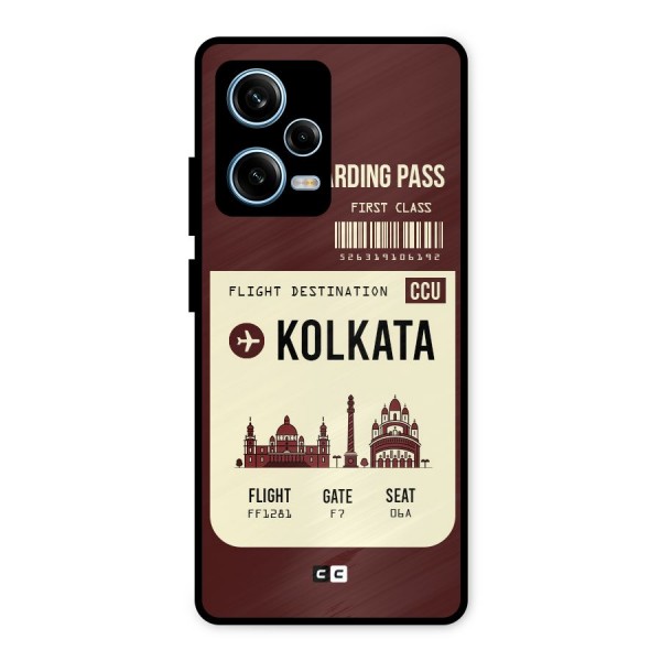 Kolkata Boarding Pass Metal Back Case for Redmi Note 12 Pro