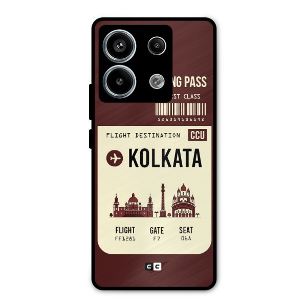 Kolkata Boarding Pass Metal Back Case for Redmi Note 13 Pro 5G