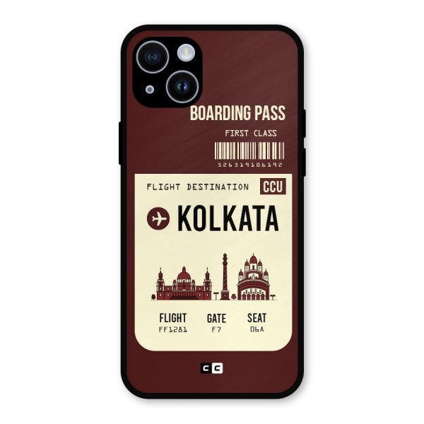 Kolkata Boarding Pass Metal Back Case for iPhone 14