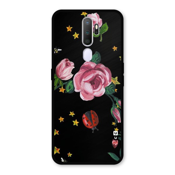 Ladybird And Floral Metal Back Case for Oppo A9 (2020)