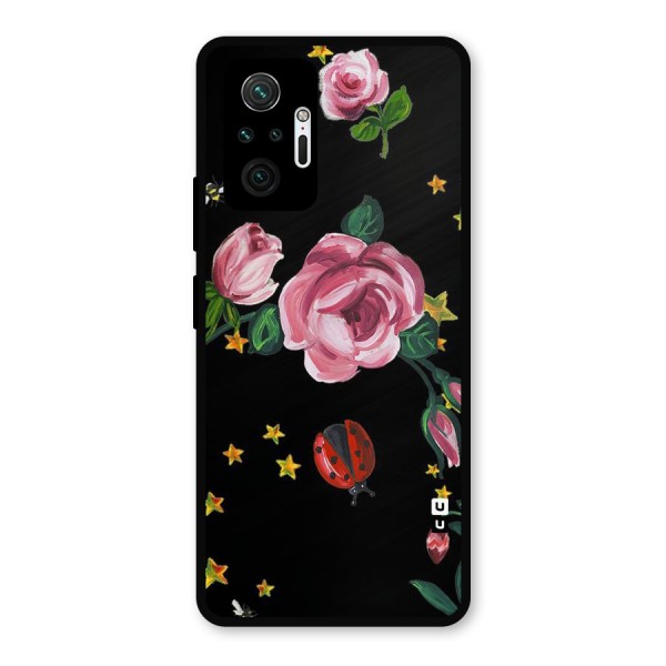Ladybird And Floral Metal Back Case for Redmi Note 10 Pro