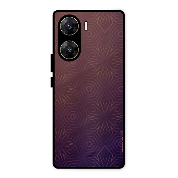 Lavish Purple Pattern Metal Back Case for Vivo V29e