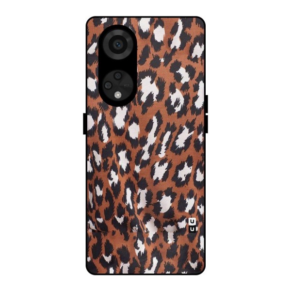Leapord Design Metal Back Case for Reno8 T 5G
