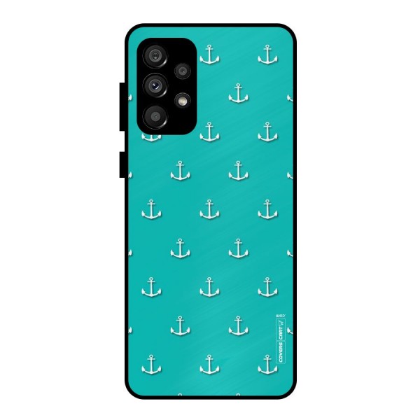 Light Blue Anchor Metal Back Case for Galaxy A73 5G