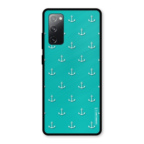 Light Blue Anchor Metal Back Case for Galaxy S20 FE