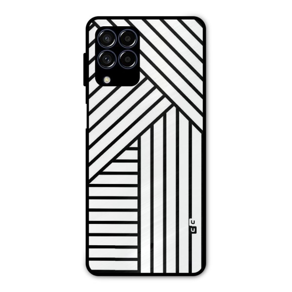 Lines Pattern Stripes Metal Back Case for Galaxy M53 5G