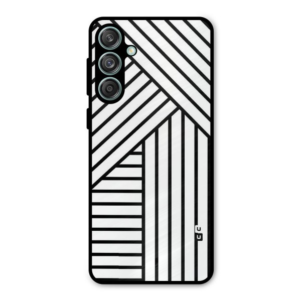 Lines Pattern Stripes Metal Back Case for Galaxy M55 5G