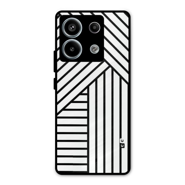 Lines Pattern Stripes Metal Back Case for Redmi Note 13 Pro 5G