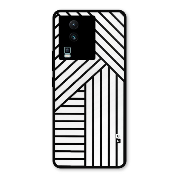 Lines Pattern Stripes Metal Back Case for iQOO Neo 7