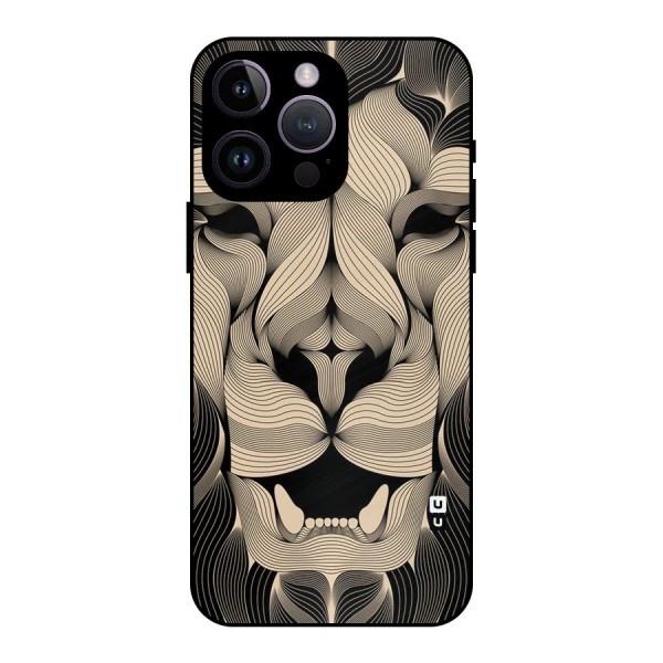Lion Shape Design Metal Back Case for iPhone 14 Pro Max
