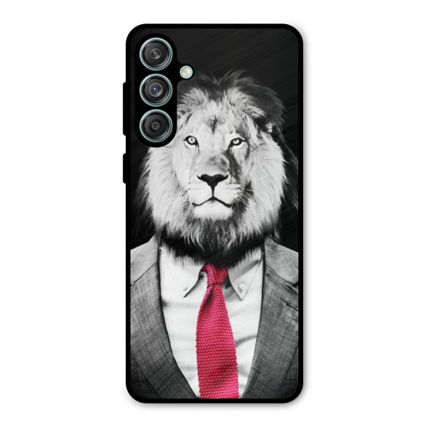 Lion with Red Tie Metal Back Case for Galaxy M55 5G