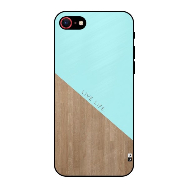 Live Life Metal Back Case for iPhone 8