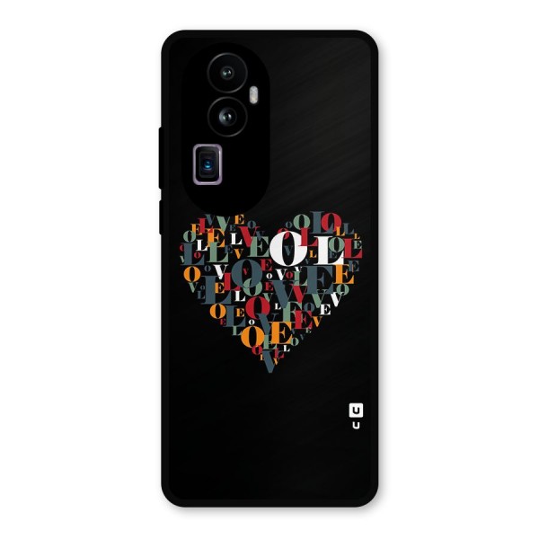 Love Abstract Heart Art Metal Back Case for Oppo Reno10 Pro Plus